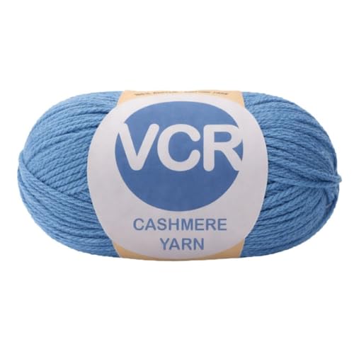 Image of VCR Blue Grey Cashmere Knitting Yarn, 100 Grams Hank, 265 Meters Length, Acrylic 75% and Nylon 25%, Soft Crosia Thread for Crochet and Knitting, Suitable for Sweaters, Pullovers and Jackets