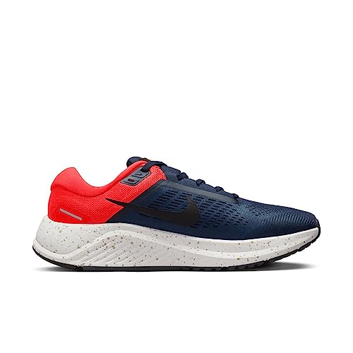 Nike Air Zoom Structure 24, Sneaker Hombre, Obsidian Bright Crimson, 43 Eu