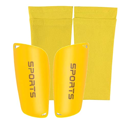 Espinilleras de fútbol, espinilleras + mangas elásticas altas, fundas para espinilleras para juegos de fútbol, protección EVA Cushon reduce...