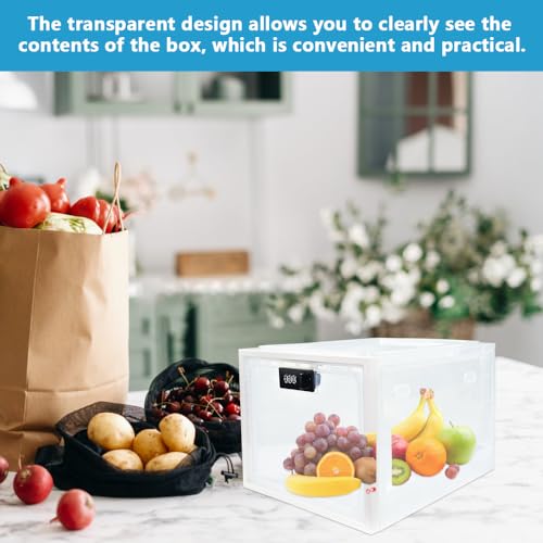ADERTOS Abschließbare Boxen Transparent Kunststoffbox Schließbox mit Deckel Klein Verschließbare Box Zahlenschloss Plastikbox mit Code Aufbewahrungbox Schloss für Medizin, Lebensmittel Snack