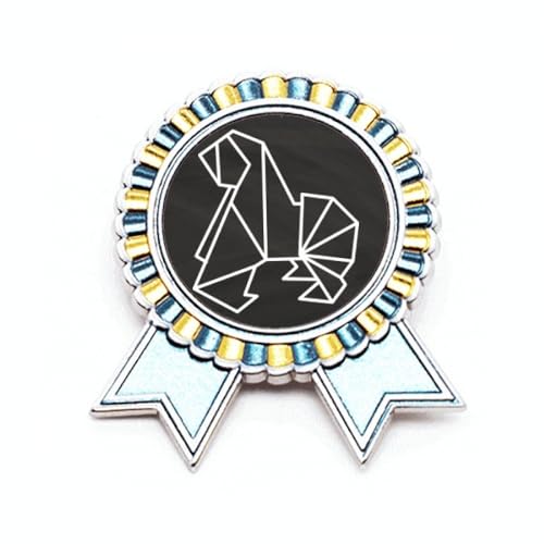 Broche chien géométrique Origa en métal M idée cadeau originale