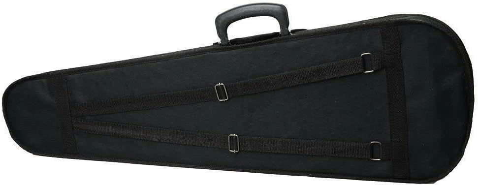 4/4 Full-Size Violin Case, Triangular Hard Case with Plush Beige Lining, Lightweight Cloth Exterior, Black