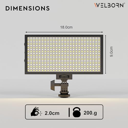 Image of Welborn Professional Video Light Dimmable 3200k -5600k for YouTube Video, Product Photography, Makeup Shoot and More