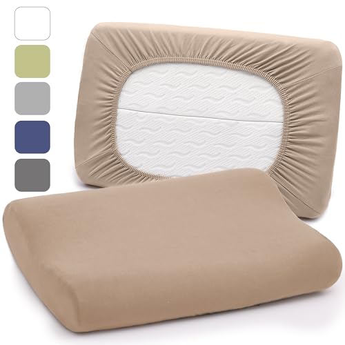 Luxoon Kissenbezug für Gesundheitskissen – 95% Baumwolle / 5% Elasthan, Atmungsaktiv und Hautfreundlich, Waschbar, Für Komfort und Hygiene 1er Pack 30-45 x 50-65 cm, Sand