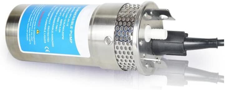 Mini Submersible Portable Electric Water Pump 12V/24V Large Flow Lift=70M Mini Submersible Solar Energy Water Pump Outdoor Garden Deep Well Car Wash Bilge Cleaning(24V 20L)