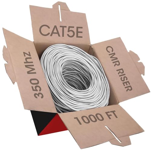 Big-A BIG-1011 Bulk Cat5E Cable 1000Ft 24Awg Solid 4 Pair Cat5E Ethernet Cable thumb #1