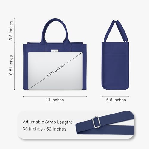 TOPDesign Heavy-Duty Canvas Tote Bag for Women, Adjustable Crossbody/Shoulder Handbag with 9 Pockets, Everything Tote3