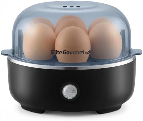 Elite Gourmet EGC115B Easy Egg Cooker Electric 7-Egg Capacity,...