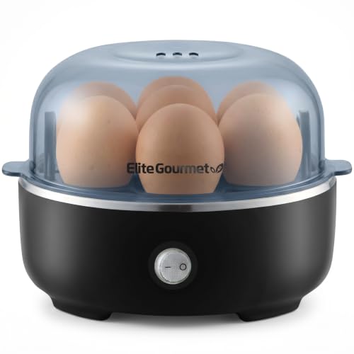 Elite Gourmet EGC115B Easy Egg Cooker Electric 7-Egg Capacity, Soft, Medium, Hard-Boiled Egg Cooker...