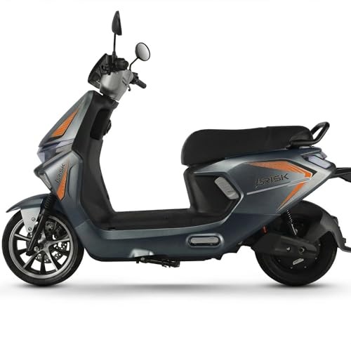 Image of AMO Brisk 60V Lead Acid Low Speed Electric Scooter | 25 km /h | 60-70 km Range | Non-RTO | Portable Charger | Grey
