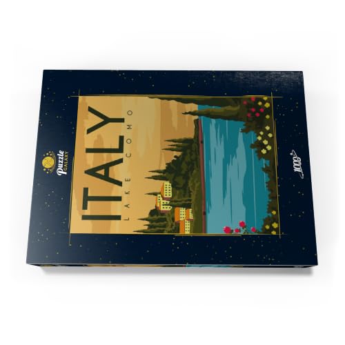 MyPuzzle Lac De Côme Italie, Style Art Déco Poster Vintage, Illustration - Premium 1000 Pièces Puzzle - Collection spéciale MyPuzzle de Puzzle Galaxy – vue 4