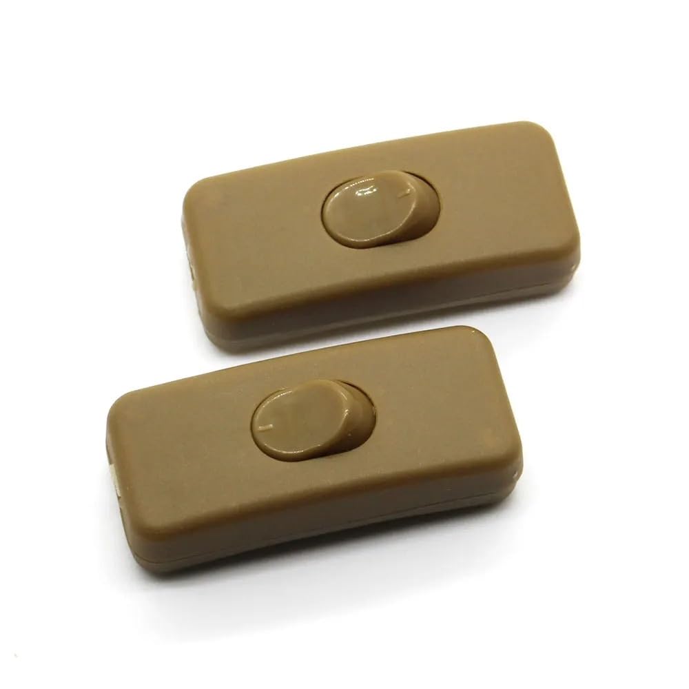 Liuchuchu Brown Inline Switch 2Pcs On/Off Light Switches Table Lamp Switch 110-250V(Brown)