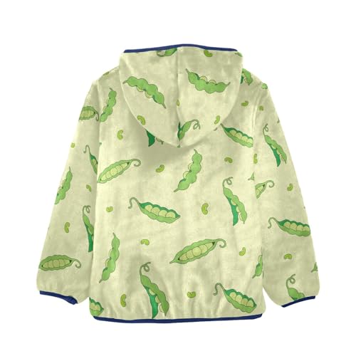 Pea Pods Soybeans Girls Fleece Jacket Girls Fall Jacket Girls Zip Up Hoodie Girls Sherpa Jacket 2-10T2