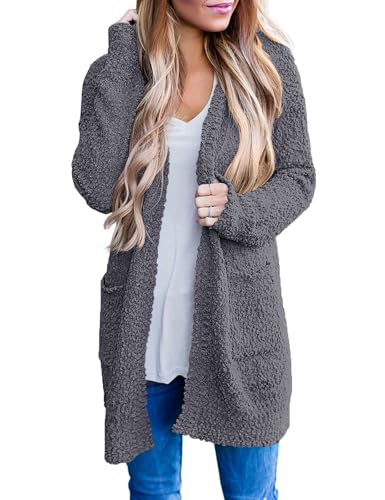 Image of MEROKEETY Women's Long Sleeve Soft Chunky Knit Sweater Open Front Cardigans Outwear Coat