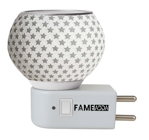 Image of Glass Kapoor Dani Electrical Camphor Diffuser Burner /Kapoor Dani Night Lamp Multi Functional Essential Oil Camphor /Camphor Burner Diffuser Electrical with On /Off Switch
