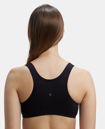 Image of Jockey 1582 Women's Super Combed Cotton Elastane Stretch Slip On Crop Top with Stay Fresh Treatment Pack of 2