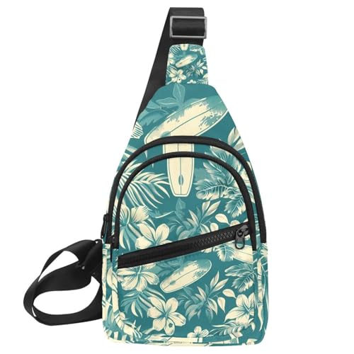 Mochila cruzada verde tropical riñonera ajustable ajustable unisex talla única