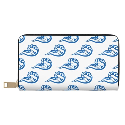 Portefeuille en cuir anti-encombrement Novastar mince zippé à motif nuages