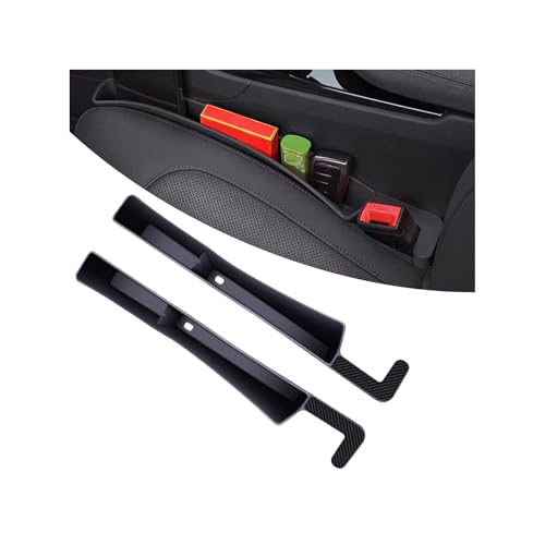 Couslcd 2PCS Car Seat Gap Filler, Anti-Drop Vehicle Console Crevice Blocker with 2 Storage Areas, Seat Side Seam Organizer Plug from Droping, Universal Automotive Interior Accessories (Black)