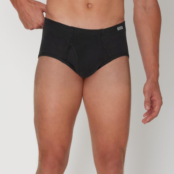 Image of Hanes Men's Underwear Briefs, Cotton Mid Rise Briefs, Covered Waistband, Moisture Wicking, Multi-pack