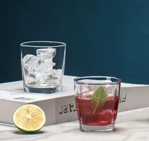 Image of bellemax 250Ml Juice and Water Glass Stylish Crystal Highball Drinking Glasses, Medium Size Tumbler Glasses for Juice, Water, Milk, lassi, Cocktails and Sharbat (Set of 6)