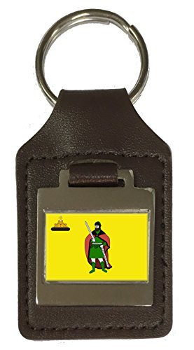Porte-clés en cuir gravé Ryazan Russie : accessoire de mode pour homme et femme souvenir russe