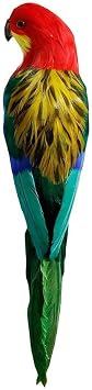 Leadigol Simulation Parrot Statue Artificial Birds Lifelike Feathered Birds Fake Shoulder Parrot Decor Model Home Garden Lawn Tree Decoration