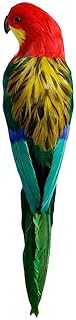 Leadigol Simulation Parrot Statue Artificial Birds Lifelike Feathered Birds Fake Shoulder Parrot Decor Model Home Garden Lawn Tree Decoration