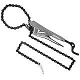 Strong Hand Tools Locking Chain Pliers, Removable 48″ Chain, Holds Up To 14' Diameter Pipes, Unique Easy Open Crank Handle, Quick Release Trigger, PFC1048