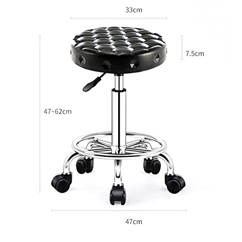 Tabourets de comptoir réglables et pivotants sur 5 roues en cuir PU - 2