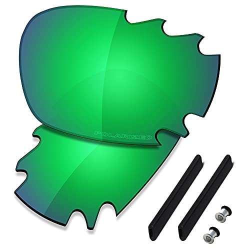 Image of SAUCER Premium Replacement Lenses & Rubber Kits for Oakley Jawbone Vented Racing Jacket | Jawbone Vented Racing Jacket Low Bridge Fit Sunglasses High Defense - Jade Green Polarized