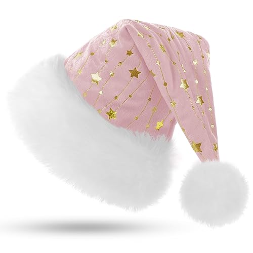 KONVINIT Plüsch Weihnachtsmütze Erwachsene Nikolausmütze mit...