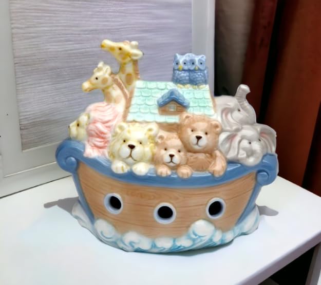 Amazon.com: Cg Cosmos 2041 Fine Porcelain Noah's Ark Piggy Bank, 4