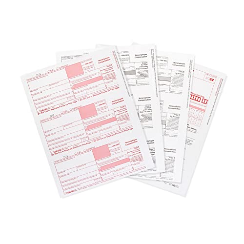 quickbooks accounting software - Blue Summit Supplies 1099 NEC Tax Forms 2022, 25 5 Part Tax Forms Kit, Compatible with QuickBooks and Accounting Software, 25 Pack