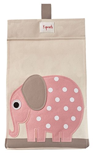 3 Sprouts Diaper Stacker, Elephant/Pink