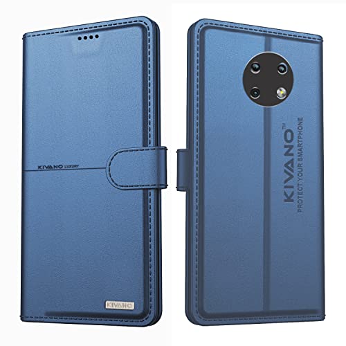 Image of KIVANO Professional Series Wallet Case for Nokia G10 | Luxurious Design | Handcrafted Unique | Premium | PU Leather Flip Cover | Card Slots | Kickstand | Magnetic Closure - Dark Blue