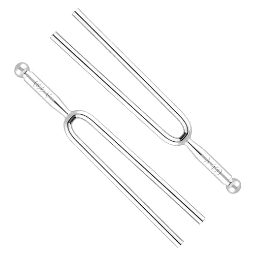 2 Piezas Diapasón, Diapason Musical A440 Hz Acero Inoxidable Horquillas Giratorias Instrumento Afinador A440 Hz Herramienta de Tono para Musicales Estándar Violín Afinador de Guitarra