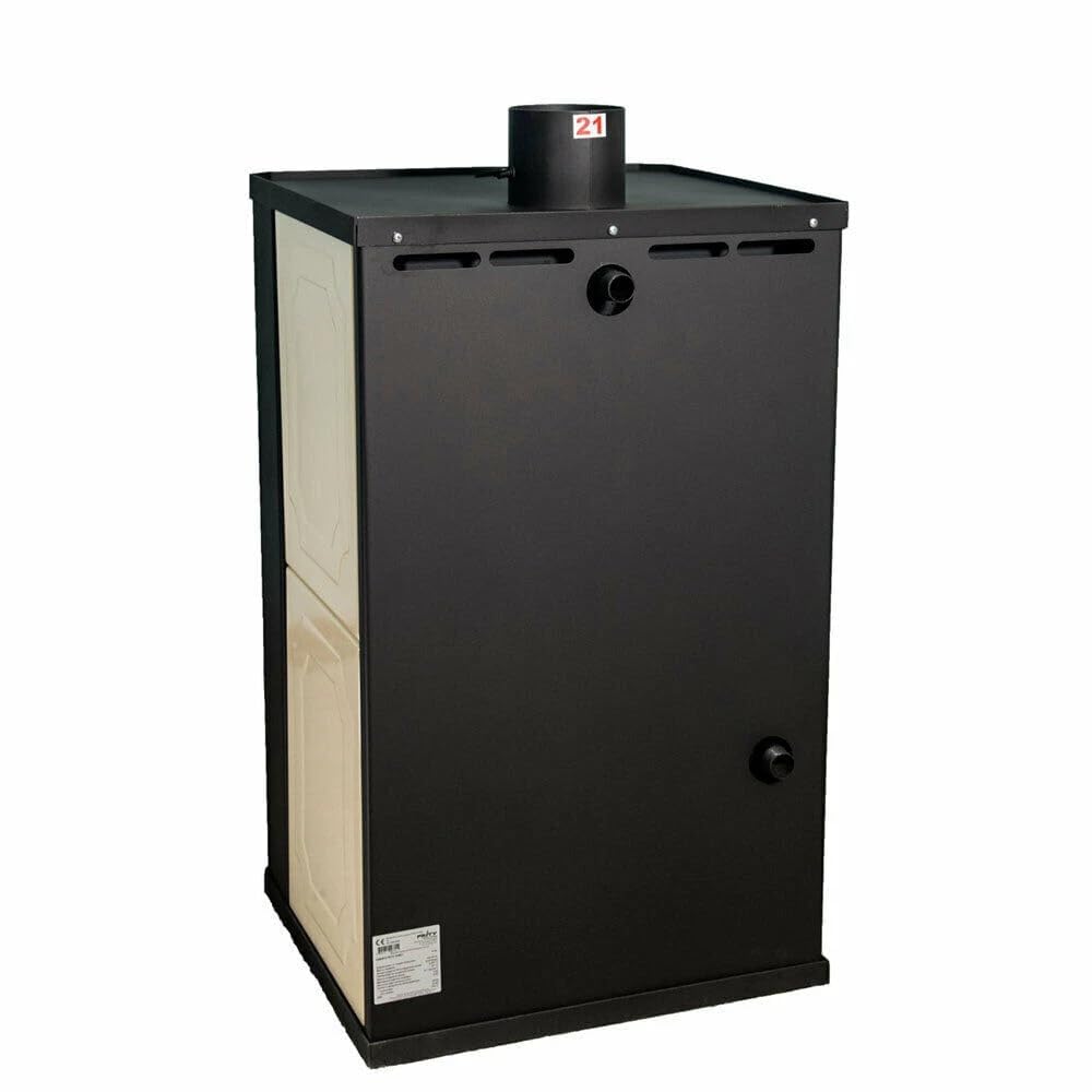 Prity S3 W21 - Estufa de leña (21 kW, revestimiento de agua, calefacción central, certificado CE, estufa de leña de alto rendimiento de la serie S)