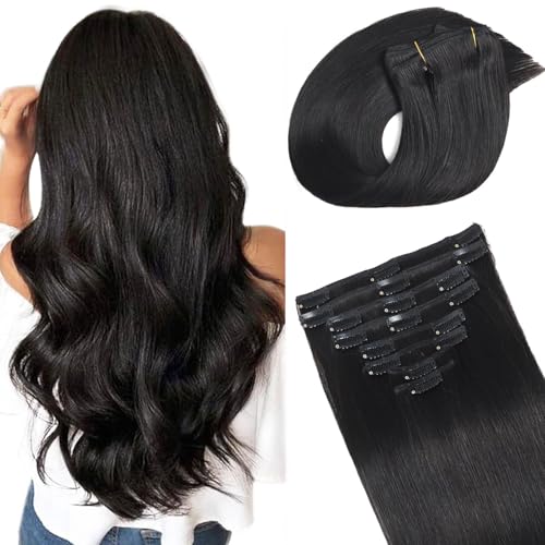 Image of Clip in Hair Extensions Real Human Hair, Human hair Clip ins Extensions