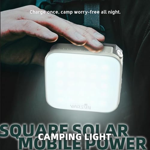 Image of WARSUN Solar Charging Camping Lantern Flashlight, 800 Lumens, Hangable Emergency Light, Portable Power Bank, Suitable for Outdoor, Camping, Emergency.