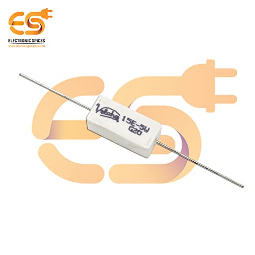 Image of 15 Ohm (Ω) 5 Watt Fusible Ceramic Cement Power Resistor Pack of 5pcs