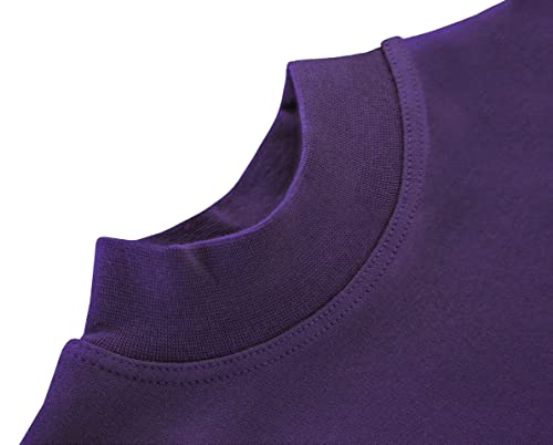 Image of Lilax Girls' Basic Long Sleeve Mock Turtleneck Cotton T-Shirt
