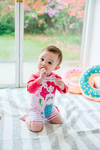 Image of VAENAIT BABY Girls One-Piece Swimsuit, UPF 50+ Long Sleeve Rash Guard, Ruffle Swimwear Infant & Toddler for 0-2 Years
