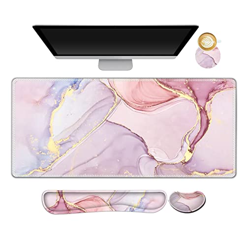 Tapis de souris marbre AIMSA avec base antidérapante en caoutchouc et mousse mémoire de forme
