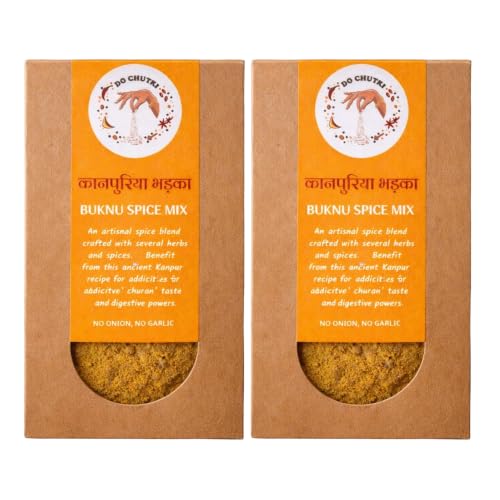 Image of Do Chutki Kanpuriya Bhadka - Buknu Masala Kanpur 100g (Pack of 2) | Traditional Spice Mix & Seasoning Powder | Desi Buknu Powder Masala With Indian Spices | No Onion No Garlic