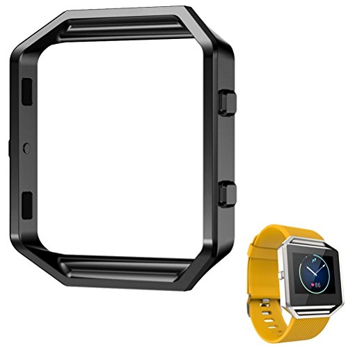 For Fitbit Blaze, TOOPOOT Stainless Steel Replacement Metal Frame For Fitbit Blaze Smart Watch (black)