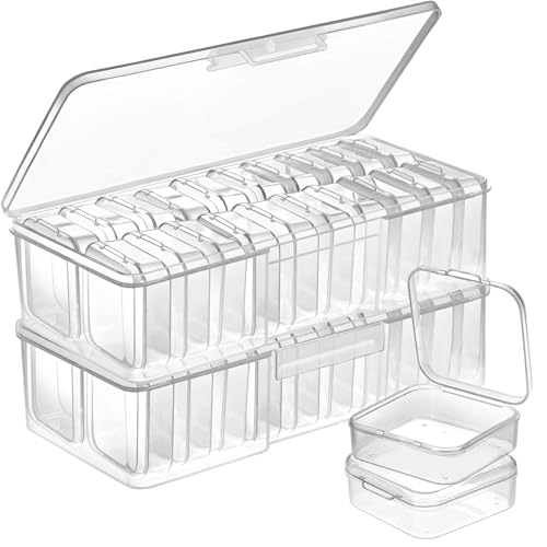 Image of DUOFIRE Bead Organizer 40 Clear Plastic Bead Storage Containers Hinged Lids | Portable Storage with Individual Boxes, Compact Design for Jewelry Making, Nail Art, Crafts, Small Parts, Home & Travel