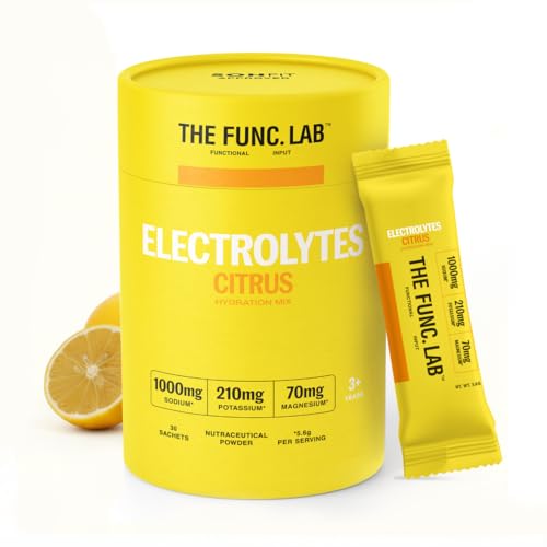 Image of The Func. Lab Daily Electrolytes - Salty Citrus Lemon | 30 Sachets | Instant Hydration Powder with Sodium, Potassium, Magnesium | Sugar-Free, No Preservatives | Instant Energy, Performance & Recovery Drink