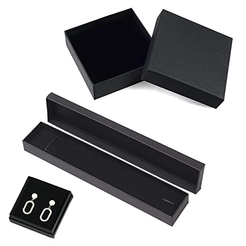 Bijoux Carrée Avec Couvercle Pour Collier Bracelet 2 Pcs Boîtes-cadeaux En Papier Kraft Rectangulaire Boîte Cadeau En Papier Boîte À Bague Carrée Écrin Bijoux Collier Avec Doublure Pour Bracelet Cover