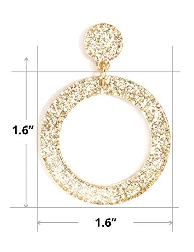 Zenzii Acrylic Resin Colorful Mod Drop And Dangle Earrings Hoop For Women (Navy) #TOP2